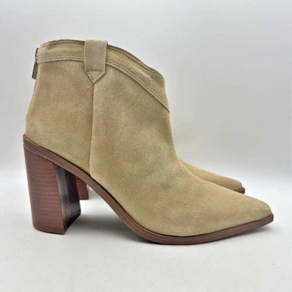 Vince Camuto Womens Wellinda Ankle Bootie Size 11 Tan Suede Heel Ankle Boot NWOB